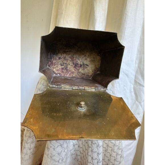 Vintage antique brass jar box lidded engraved trinket 5x4” decorative decor - Picture 15 of 16